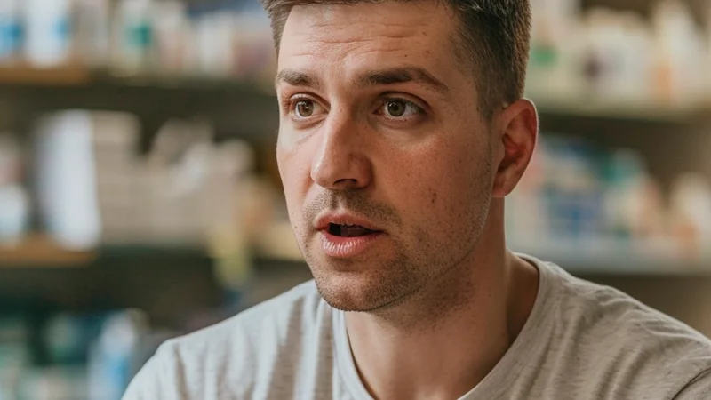 A patient and pharmacist in conversation during a consultation